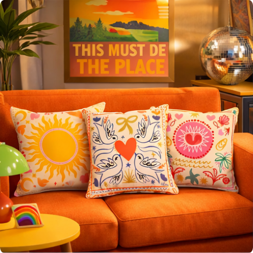 Funda de cojín colorida