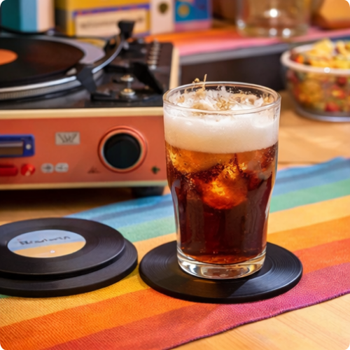 Posavasos de vinilo retro