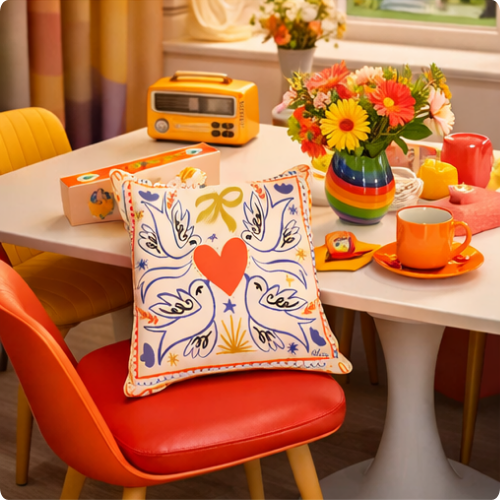 Funda de cojín colorida