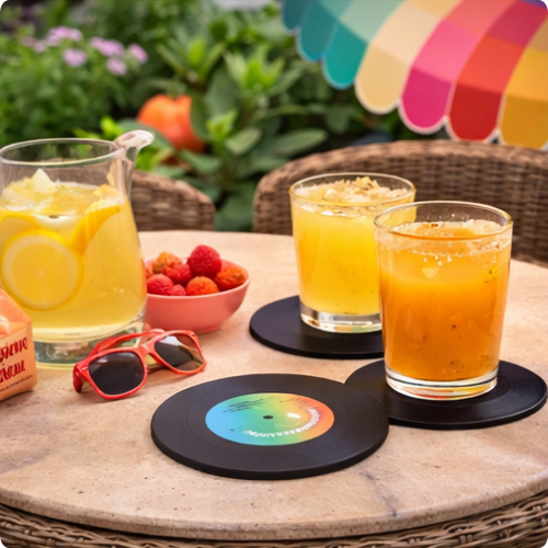 Posavasos de vinilo retro