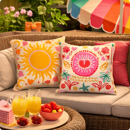 Funda de cojín colorida