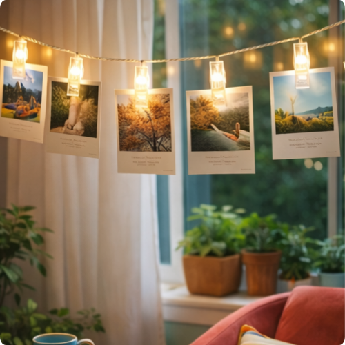Cadena de luces LED para fotos con clip