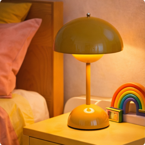 Lámpara de noche moderna con forma de hongo, lámpara táctil que cambia de color, lámpara de ambiente para mesita de noche de dormitorio, decoración de escritorio para el hogar.