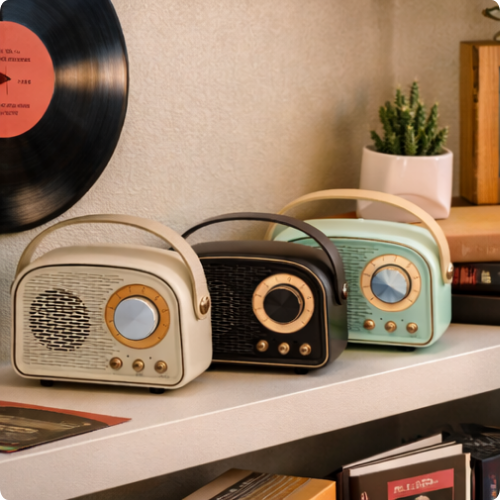 Mini radio retro con Bluetooth