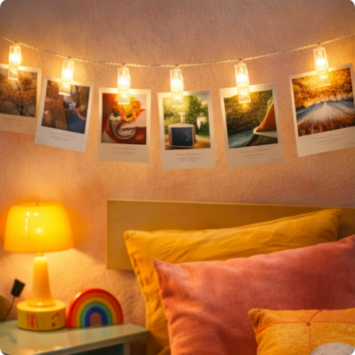 Cadena de luces LED para fotos con clip
