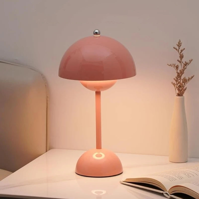 Lámpara de noche moderna con forma de hongo, lámpara táctil que cambia de color, lámpara de ambiente para mesita de noche de dormitorio, decoración de escritorio para el hogar.