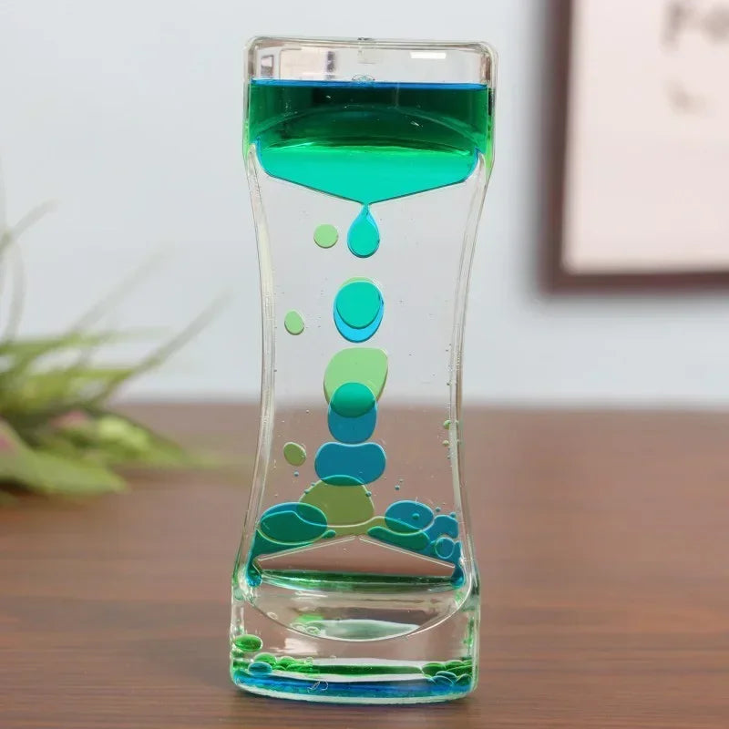 Reloj de arena sensorial líquido decorativo